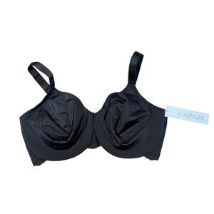 Dominique Lena Bra Women 36 F Soft Sexy Lace Minimizer Back Smoothing Black Lace